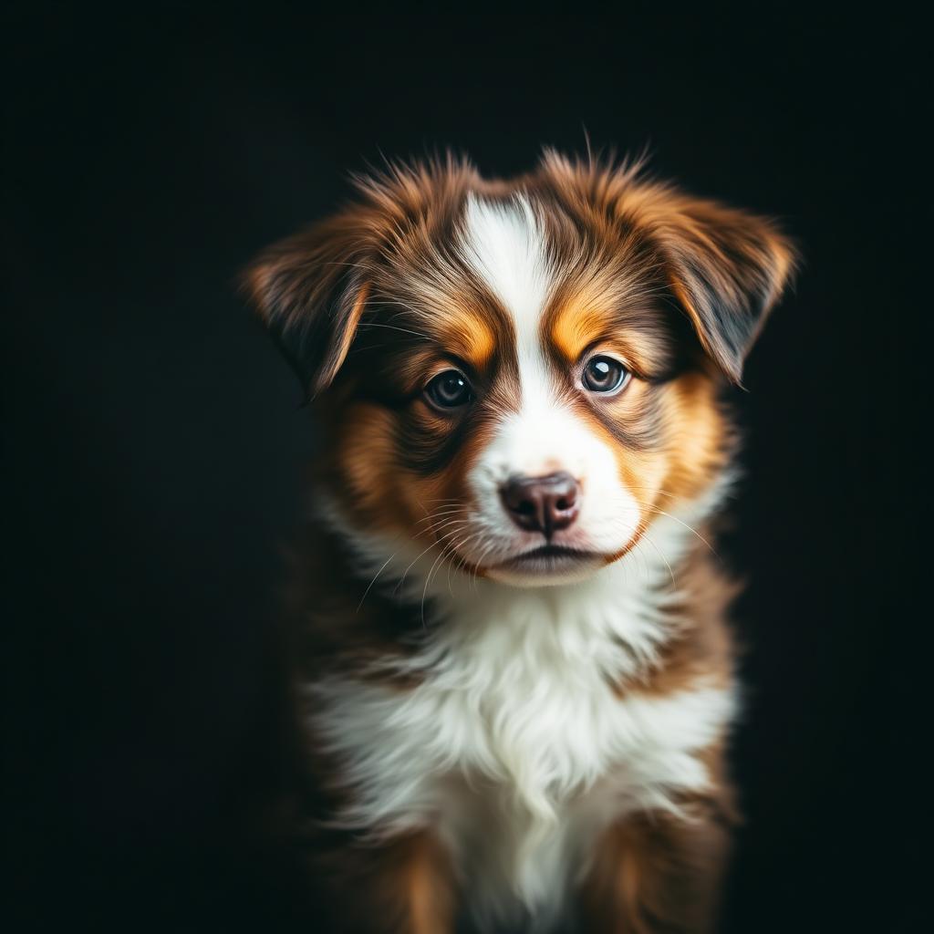 Australian shepherd puppy portrait